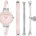 Anne Klein Women's Premium Crystal Accented Bangle Watch Set